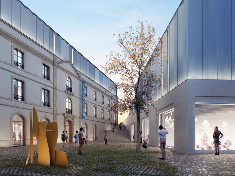 Perspective Cour- Vannes Musee des Beaux Arts Plan de Masse Frenak Jullien architectes