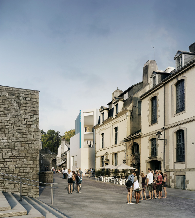 Perspective rue Porte-Poterne- Vannes Musee des Beaux Arts Plan de Masse Frenak Jullien architectes