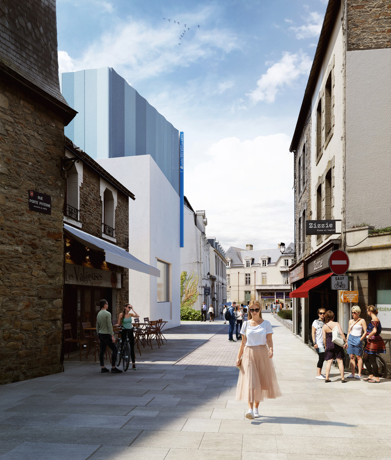 Perspective rue Porte-Poterne- Vannes Musee des Beaux Arts Plan de Masse Frenak Jullien architectes